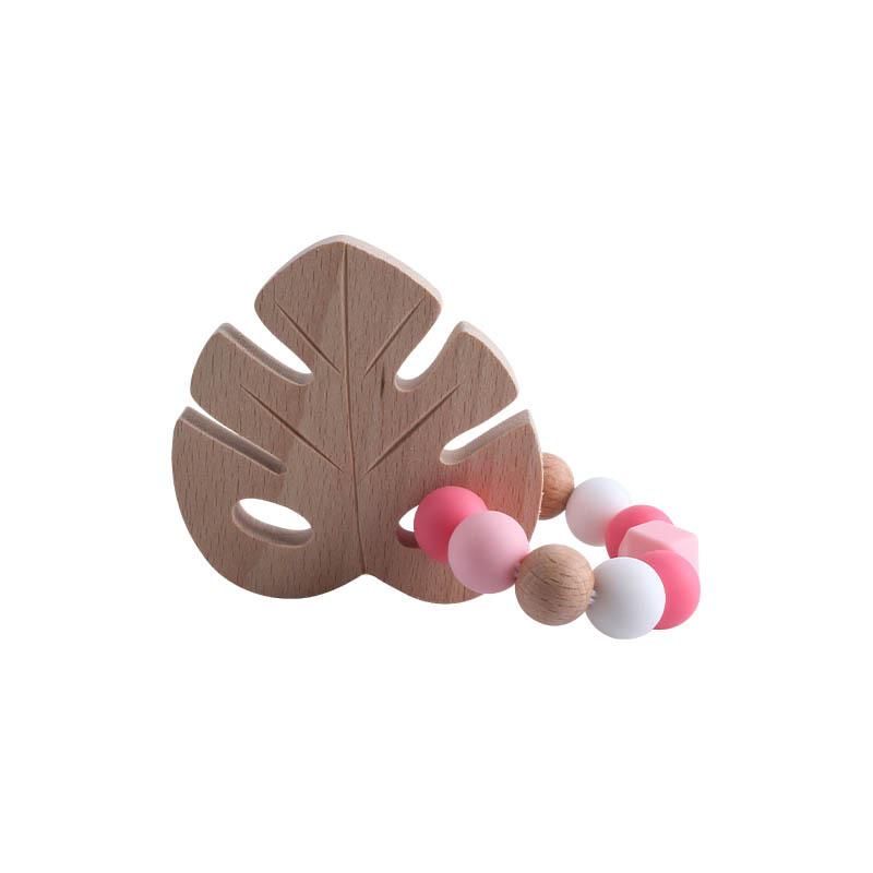 DIY Baby Personalized Name Leaf Pacifier Clips Holder Chain Teething Toys Gifts Wooden Ring Anti-drop Chains Babies