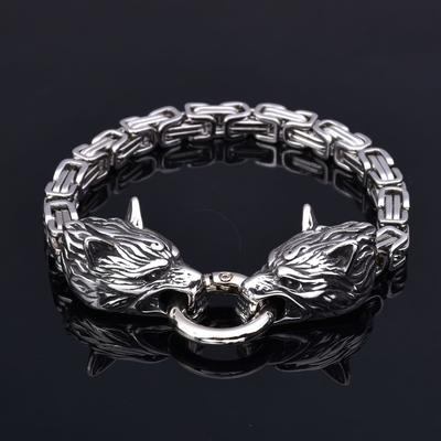 Classic Fashion Domineering Nordic Wolf Head Bracelet Men HipHop Rock Party Jewelry