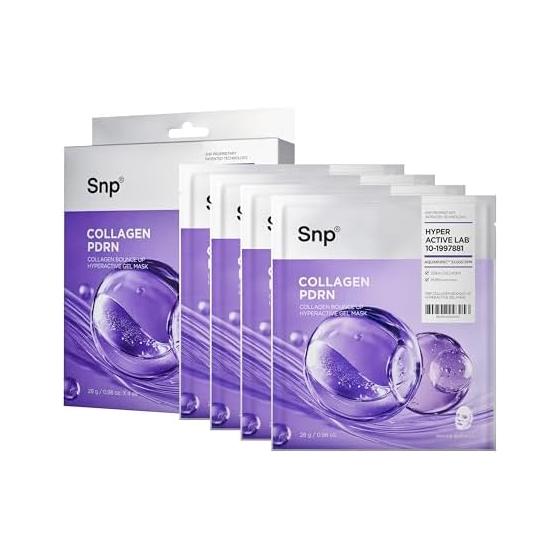 [Официальный Snp] Гель-маска Collagen Bounce Up Гиперактивная Маска для лица Содержит Ретинол PDRN Упругость Эластичность Увлажнение Тканевая маска 4 шт.