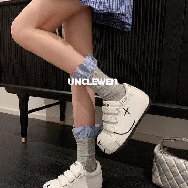 Velcro bread big head shoes women's 2025 new summer platform heightening shoes casual board shoes sports little white shoes