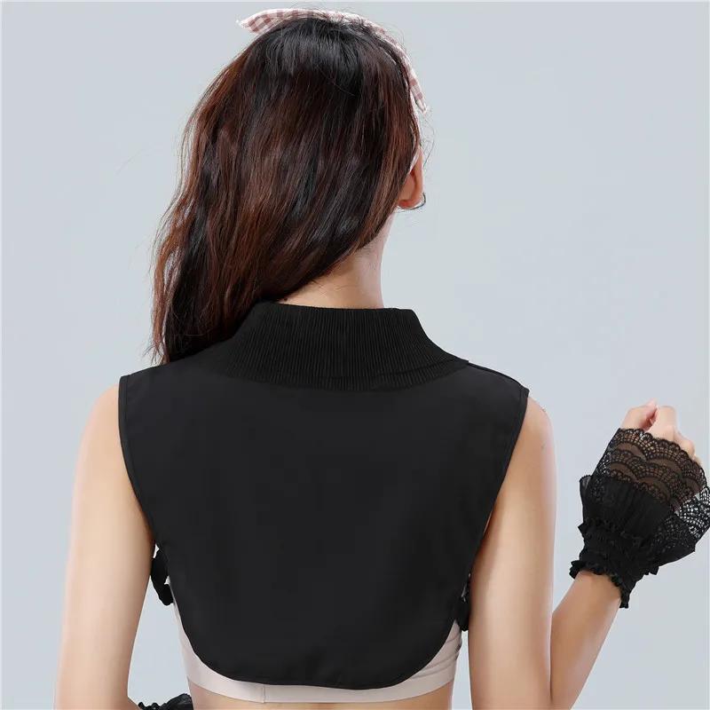 Perfect Match Womens Detachable Fake False Collar Black White Chiffon Half Shirt Blouse Top Adjust Female Sweater Clothes Accessories