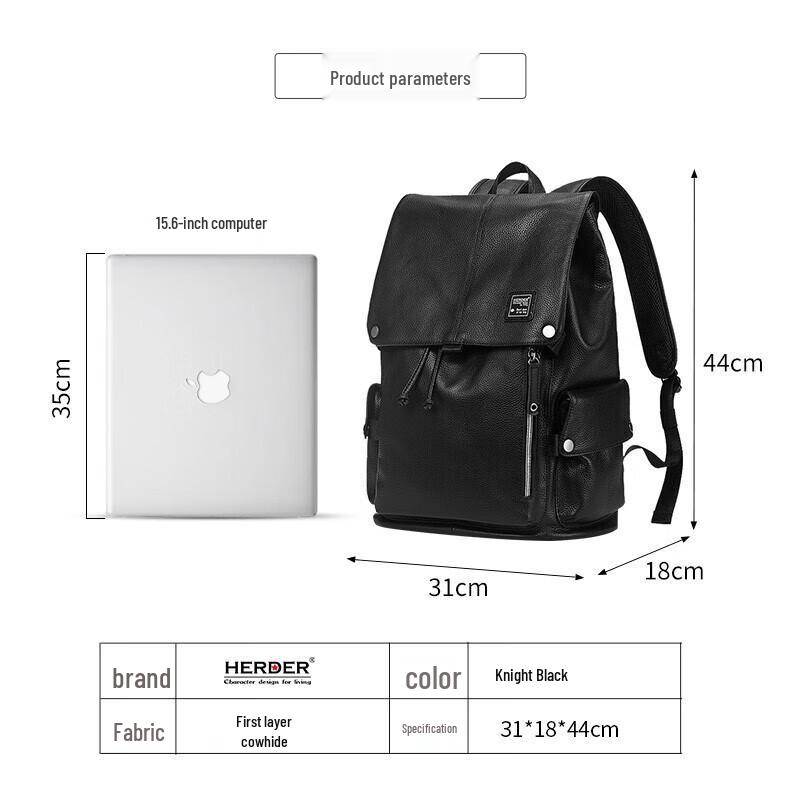Herdenel Men's Genuine Leather Business Backpack