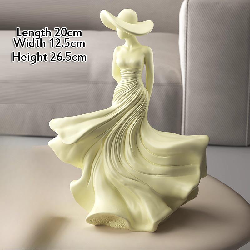 

High-end Sculpture Cream Wind Figure Art for Home Decorations, Creative Simulation Resin Gift, Office and Study Living Room, 1Pc