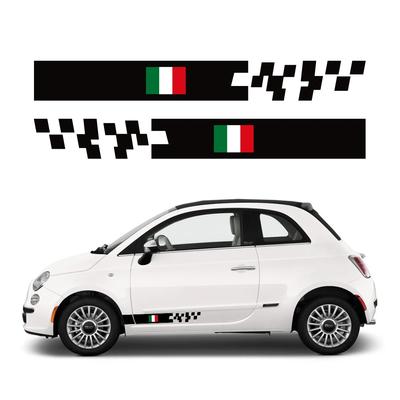 2 Stück Auto Tür Seitenaufkleber Für Fiat 500 Wasserdichte Vinylfolie Dekoration PVC Aufkleber Auto Styling Exterieur Auto Zubehör