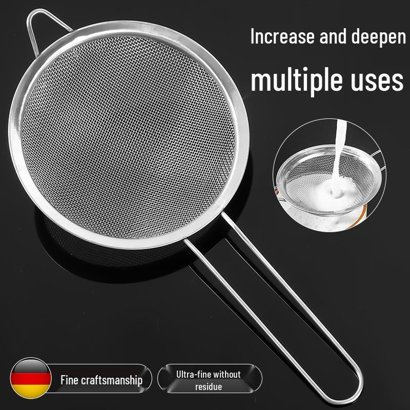 Stainless Steel Fine Mesh Skimmer Ladle for Oil, Soy Milk, Juice, and Hot Pot