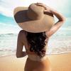 Large Sun Straw Foldable Beach Hat Sun Hat Women's Summer Korean Style Vacation Travel Seaside Sun Hat