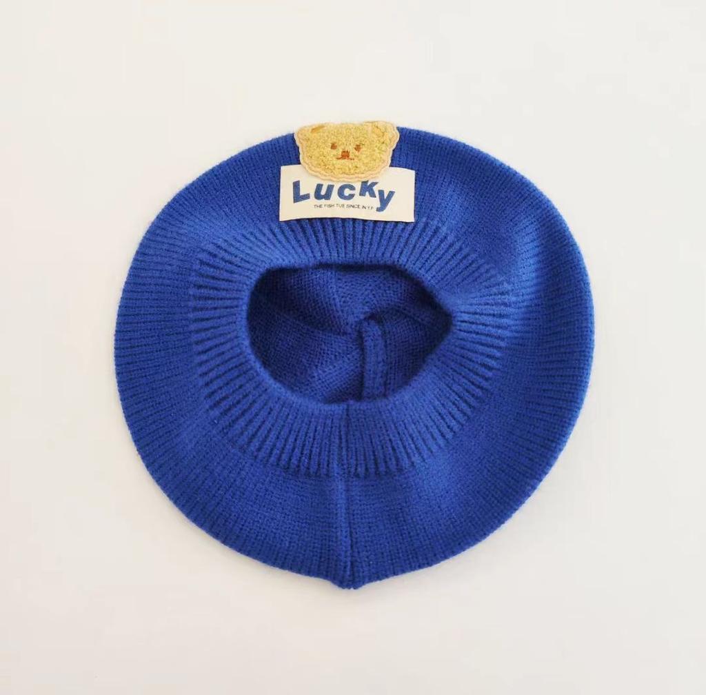 Λουλούδι Baby Beret Καπέλο Χειμερινό Ζεστό πλεκτό καπέλο Beanie για βρέφη κοριτσάκια Κορεάτικη Πριγκίπισσα νηπίων Καλλιτέχνης Μονόχρωμα καπέλα ζωγραφικής