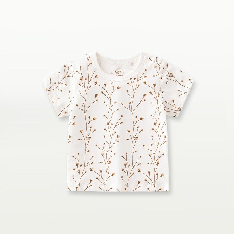 

[Специальная распродажа] Летняя футболка для мальчиков с коротким рукавом Летняя одежда для малышей Топ для девочек Модная детская одежда 73cm (13-8.5kg)