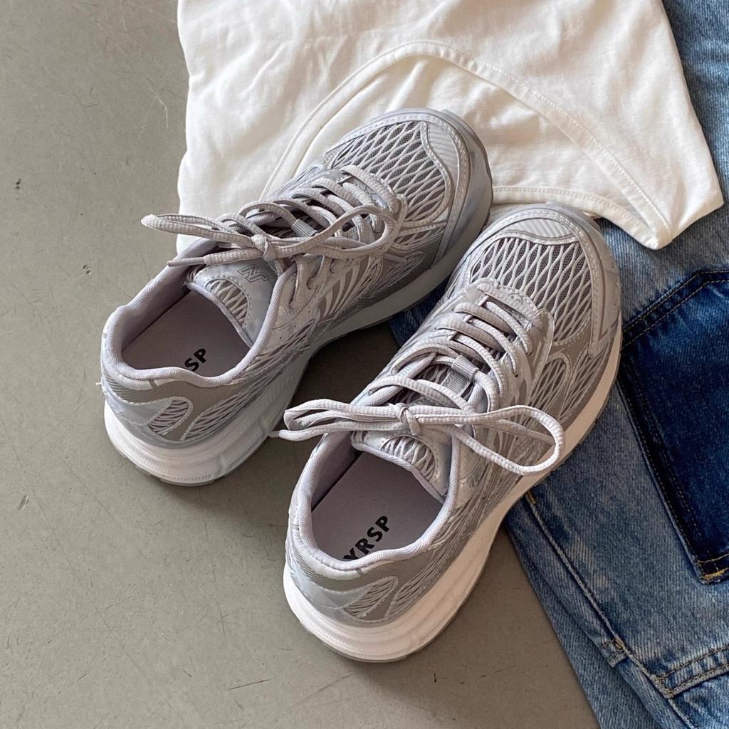 Genuine Leather Women's Shoes 2025 Summer New Lightweight Platform Mesh Breathable Dad Shoes Versatile Lace-up Sports Shoes Casual Shoes