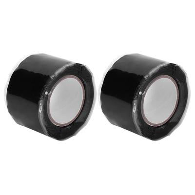 2Pcs 0.5mmx25mmx1.5m Black Self Adhesive Tape High Temperature Resistant Silicone Tape