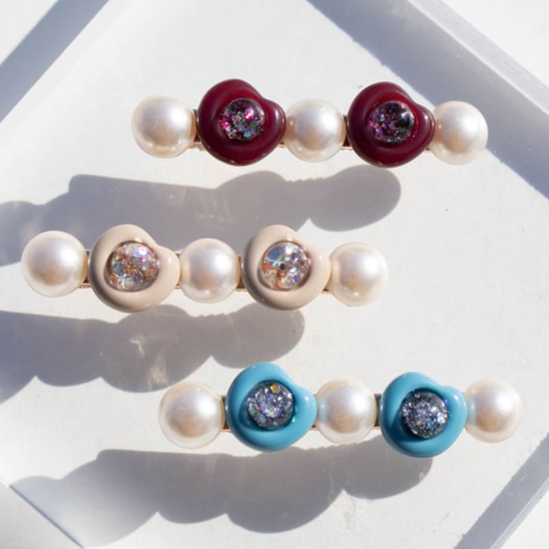 

luvinball Pebble & Pearl Hair Clip Sky