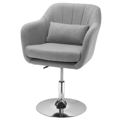 Swivel Chair, Height-Adjustable Office Chair, Linen-Like Polyester, Metal, 60 X 60 X 79-91 Cm, Grey
