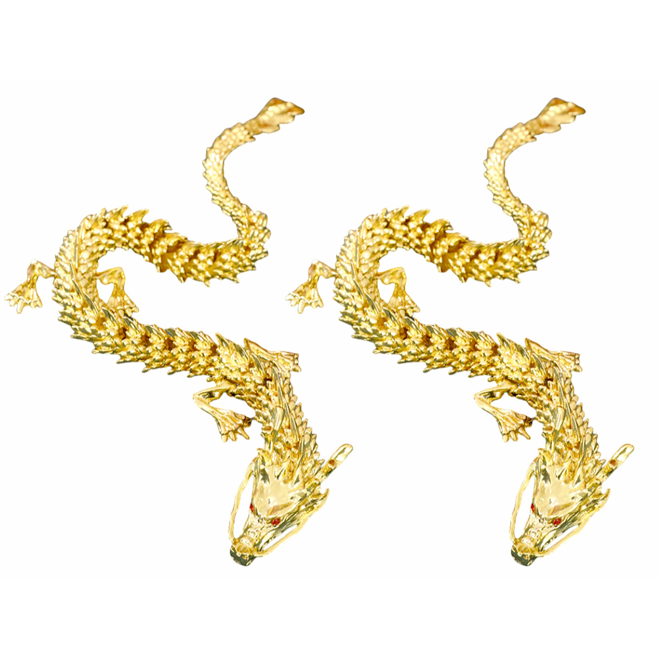 

DAIVARNING Dragon Figurines, Feng Shui, Increase Wealth, Prosperity, Business, Freely Movable, Set of 2 Amulets