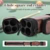 Square Four-Hole Pool Cue Case with Pockets Leather Billiard Cue Storage Box Pool Cue Bag Billiard Stick Carrying Case Accessori