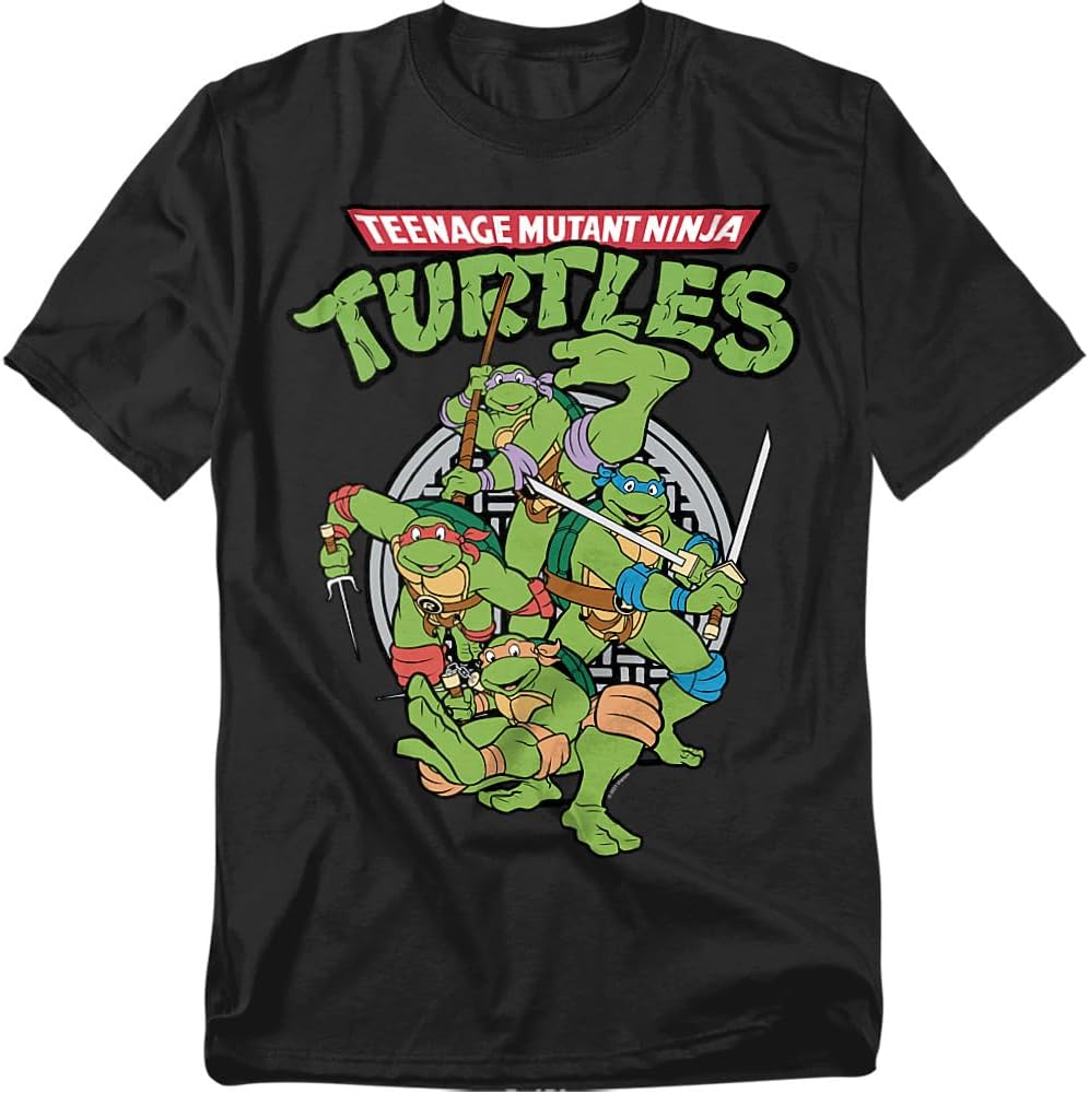 Teenage Mutant Ninja Turtles TMNT Group Unisex Adult T-Shirt Black S разноцветный