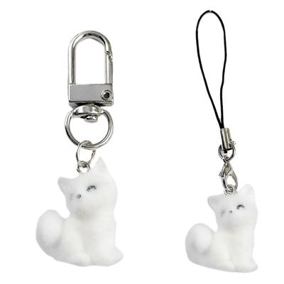 Cartoon Foxes Keychain Plush Felt Designs Soft Touch Resin Bag Charm Keys and Phone Accessory Stylish Phone Pendant