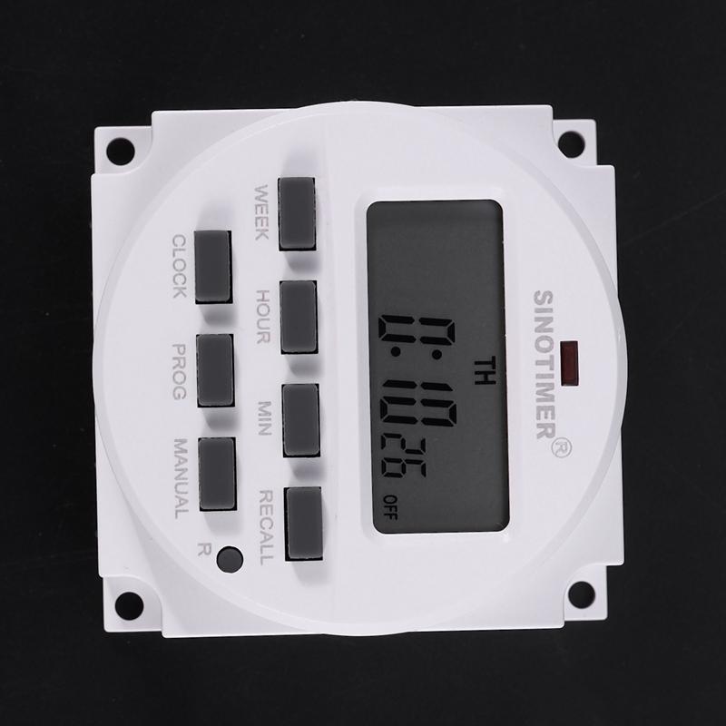 Sinotimer Tm618h-2 220V Ac Digital Time Switch Output Voltage 220V 7 Day Weekly Programmable Timer Switch For Lights Application