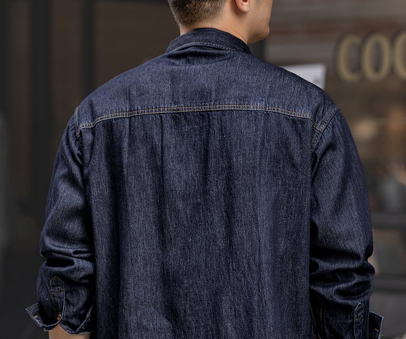 Glanlu Men's Long Sleeve Denim Workwear Shirt Jacket - New Autumn Trend
