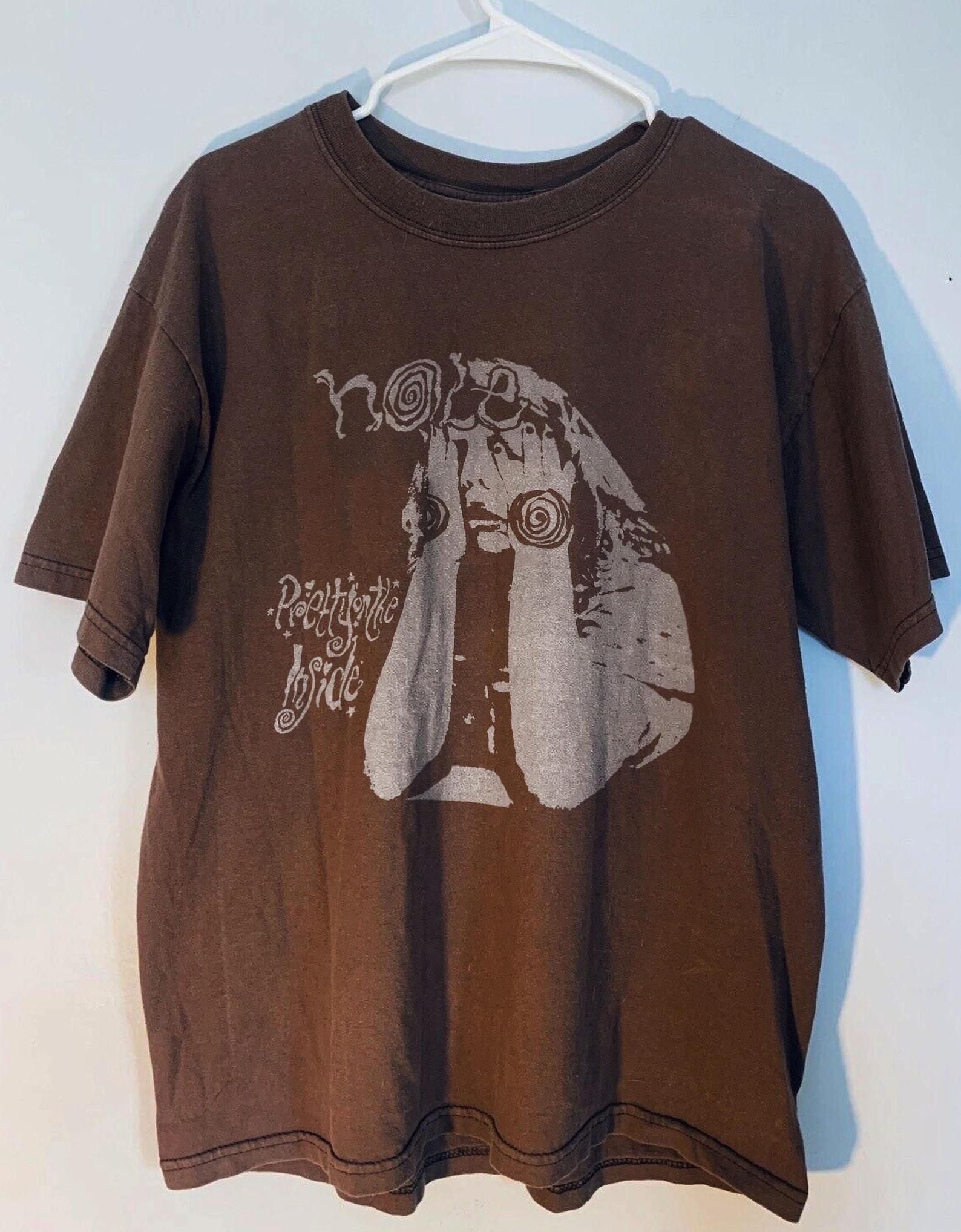 Hole band Brown Tee,unisex,graphic tee L
