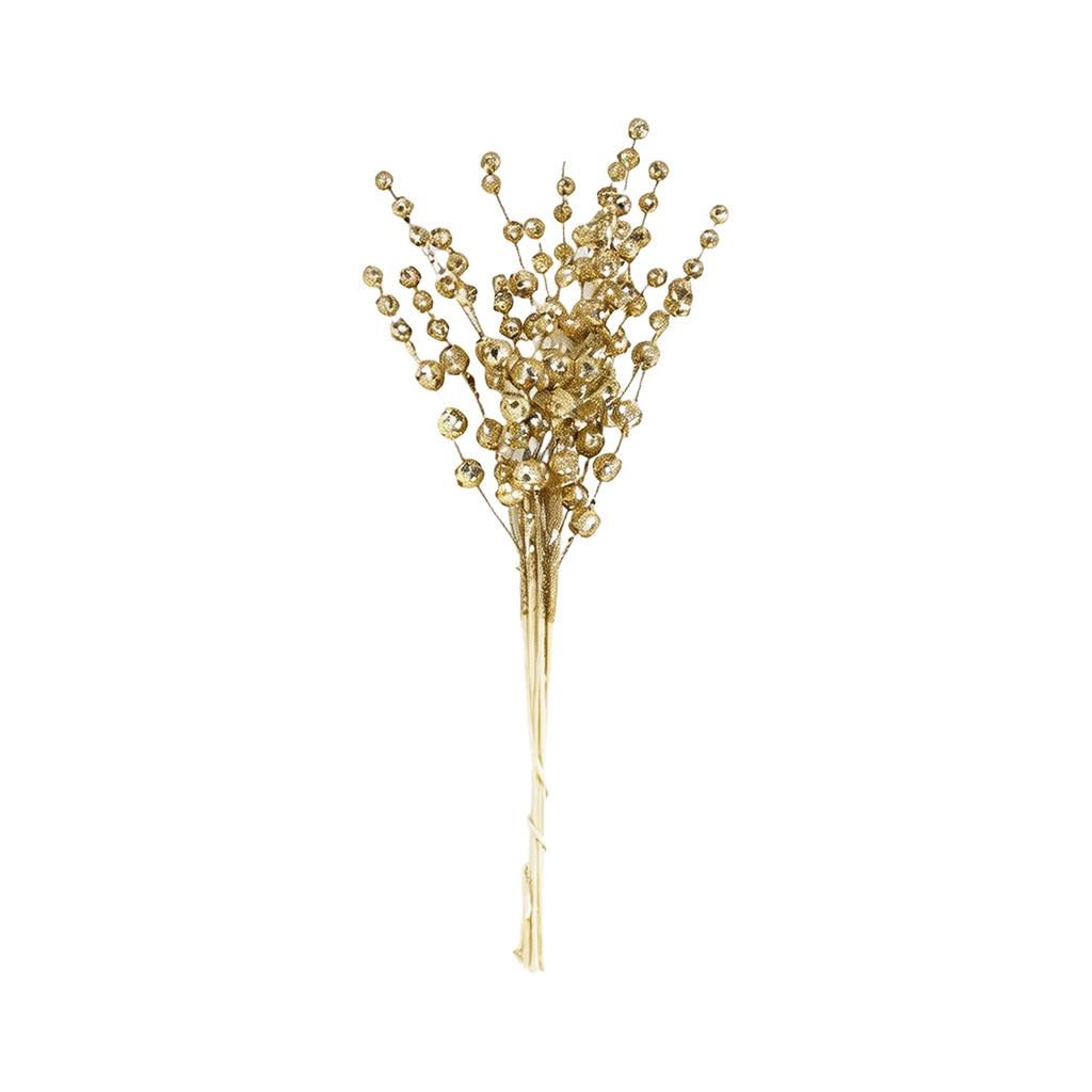 Weihnachtsbaumschmuck-Set mit Blumensteckern, Perlenästen und Glitzer-Pailletten für festliche Tischdekorationen