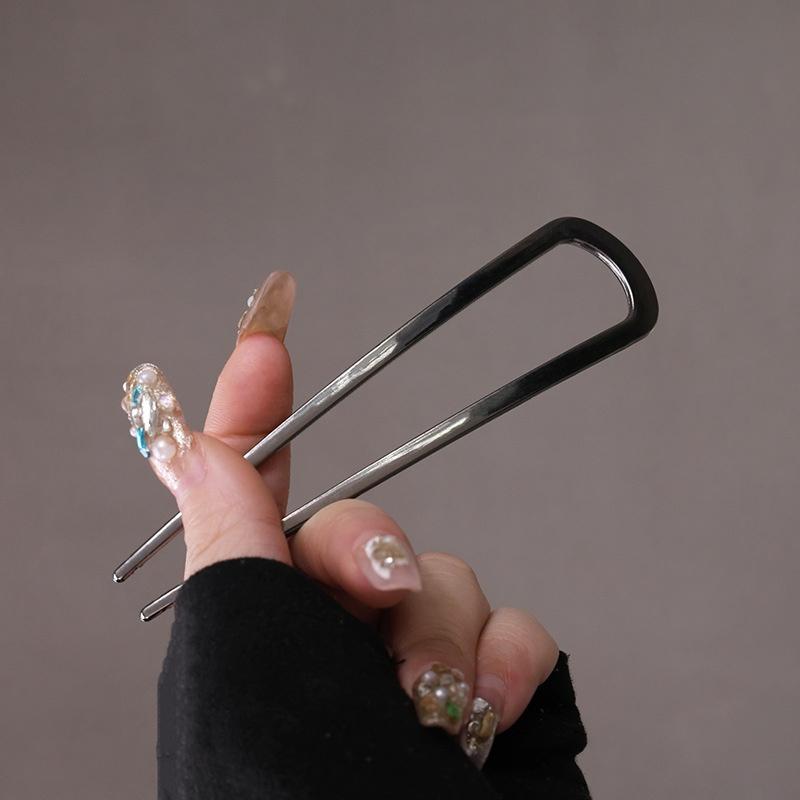 

1pc Ladies Fashion U Shape Antique Style Multi-functional Alloy Hair Fork,Hair Coiler Hair Clips Pill Head Fixing Artifact чёрный