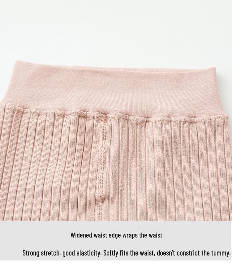 Girls' Nine-Point Footed Seamless Leather Tights - Traceless Children's Base Layer and Outerwear Pants