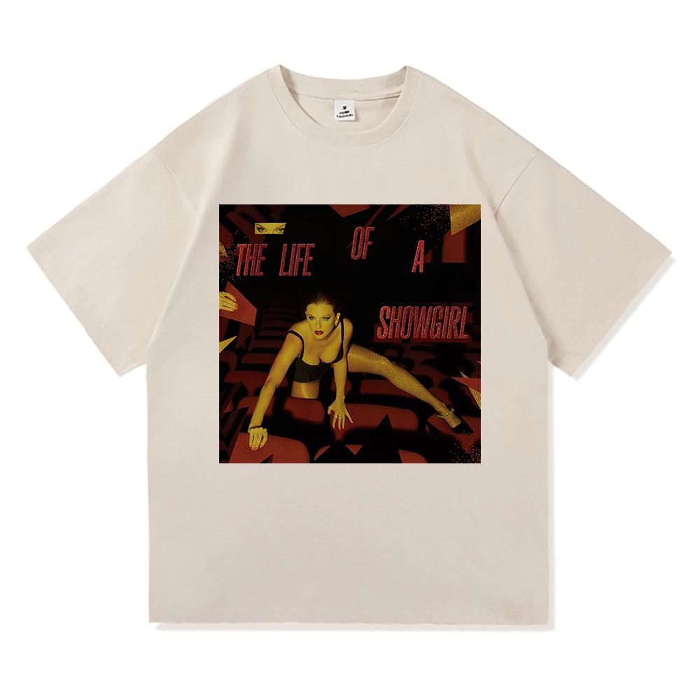 The Life of A Showgirl Album Tricou 2025 Modă Nouă Haine Bărbați/femei Vintage Harajuku Haine de Înaltă Calitate Tricouri Bumbac