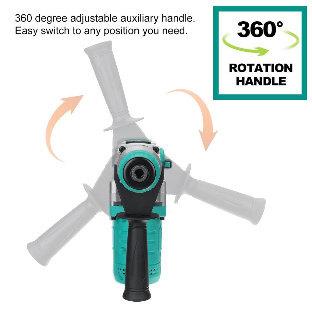 Rechargeable Brushless Electric Rotary Hammer Multifunction Electric Hammer Impact Power Drill Tool for Makita Battery