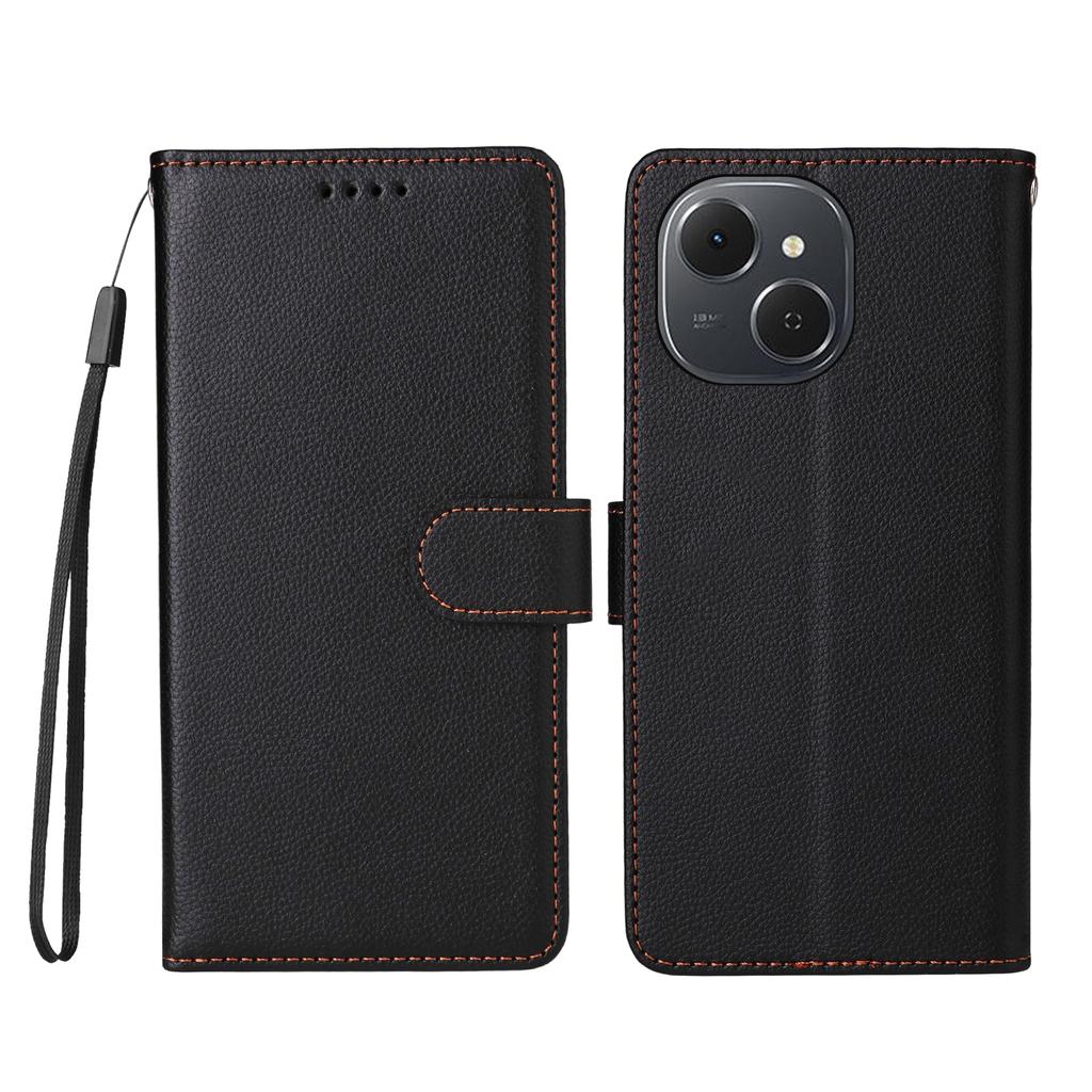 For TECNO Spark 40C Case RFID Blocking 3 Card Slots PU Leather Phone Cover with Wrist Strap