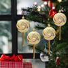 4pcs Christmas Tree Decoration Ornament Simulated Colorful Lollipop Red Golden Candy Cane Xmas Tree Pendant Home Xmas Decor 2025