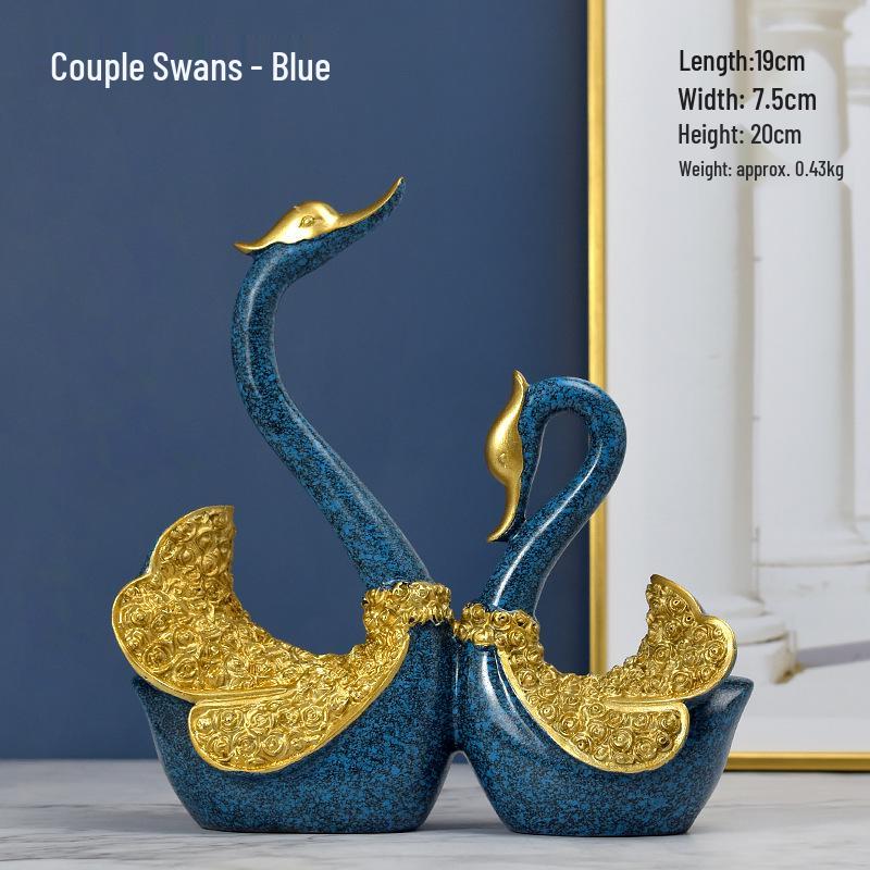 European Resin Swan Couple Ornaments: Home Decor & Wedding Gifts