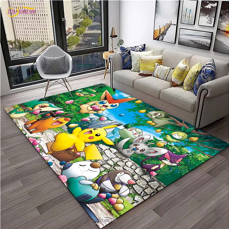 Pokemon Pikachu Κινούμενα Σχέδια Anime Χαριτωμένο Χαλί για Σαλόνι Υπνοδωμάτιο Χαλί Κουζίνας Πόρτας Παιδικό Αντιολισθητικό Πατάκι Δαπέδου Alfombra Δώρο Γενεθλίων