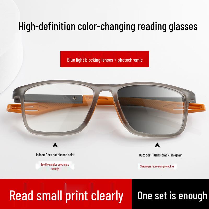 Anti-Blue Light HD TR Ultra-Light Sports Reading Glasses for Seniors – Eye Protection & Anti-Slip Design for Running & Activities.