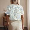 Damskie Bluzki Bawełniano-Lniane Koszule z Krótkim Rękawem Luźne Boho T-shirty Vintage Bluzki