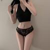 Sexy panties female sexy transparent seduction sexy lace cross strap open crotch thong