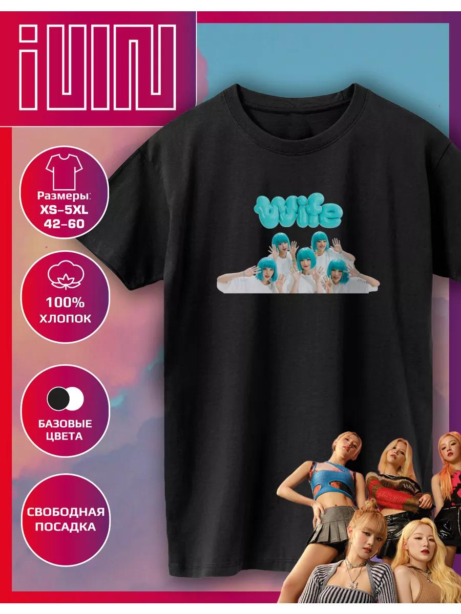 Straight T-shirt with G-idle wife print M