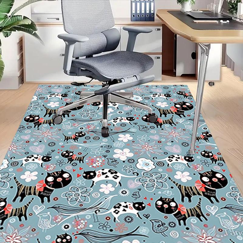 1 Stück Katzen Blumen Extra Groß Rutschfester Teppich, Büro, Familie, Schlafzimmer, Studio - Großer TeppichJ0332