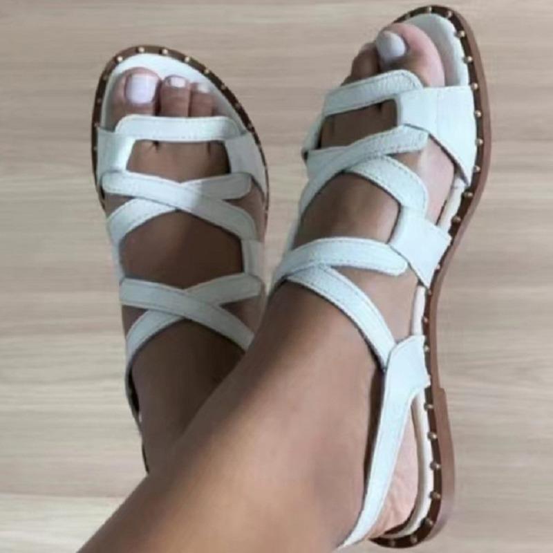 Women Sandals 2025 New Gladiator Summer Sandals Flat Shoes Women Rome Style Summer Chaussure Femme Flats Women Summer Footwear