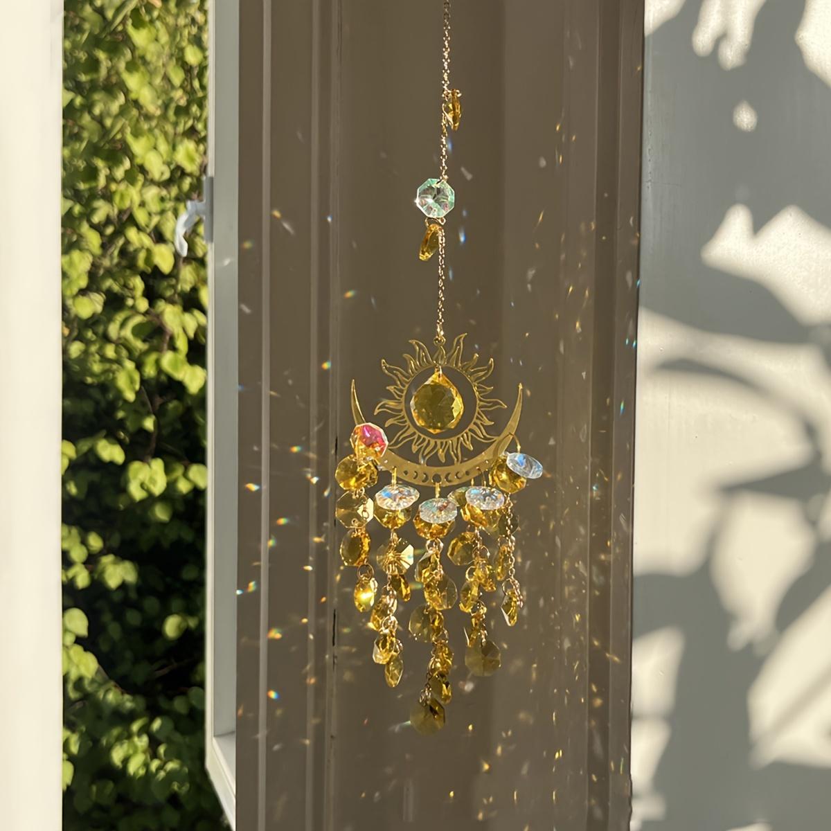 

1 шт. садовый набор световые украшения пламя луна солнце луна кристалл ловец солнца колокольчик подвесные украшения подвесные украшения