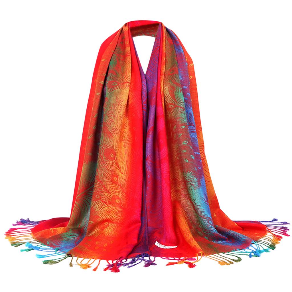 Women Lady Fashion Folk-Custom Retro Tassel Scarf Wrap Shawl Travel Scarves