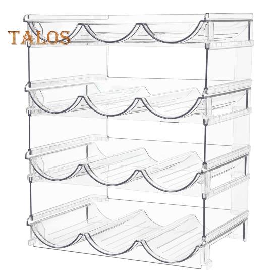 Water Bottle Storage Rack Transparent 2/3/4 Layers Detachable Stackable Cabinet Tumbler Cup Mug Organizer Kitchen Organization Fridge Cup Holder Stand