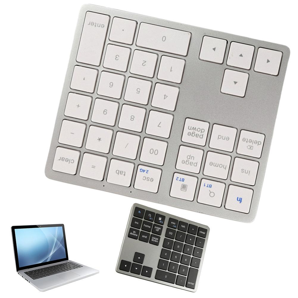 2.4G Bluetooth-Compatible Number Pad USB Rechargeable 35 Keys Wireless Numpad Ultra-thin Digital Keyboard for MacBook Pro/Air