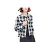 UNIQLO Plaid Single-Breasted Lapel Long Sleeve Casual Jacket Women jackets Blue 429047-68