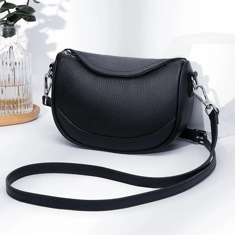 TOGO Kopfschicht Rindsleder Satteltasche Temperament Damen Kleine Handtasche Echtes Leder Schulter Crossbody Phe Tasche