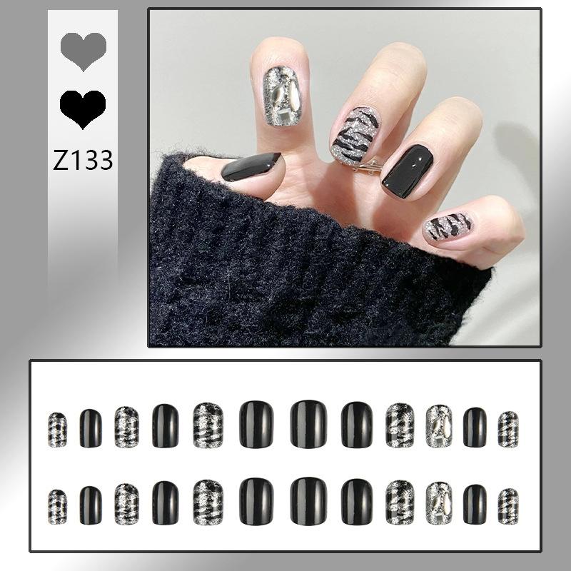 Press On Acrylic Fake Nails Set with Glue High Quality Handmade Nail Extension French Tips Woman False Short Nails Press Ons