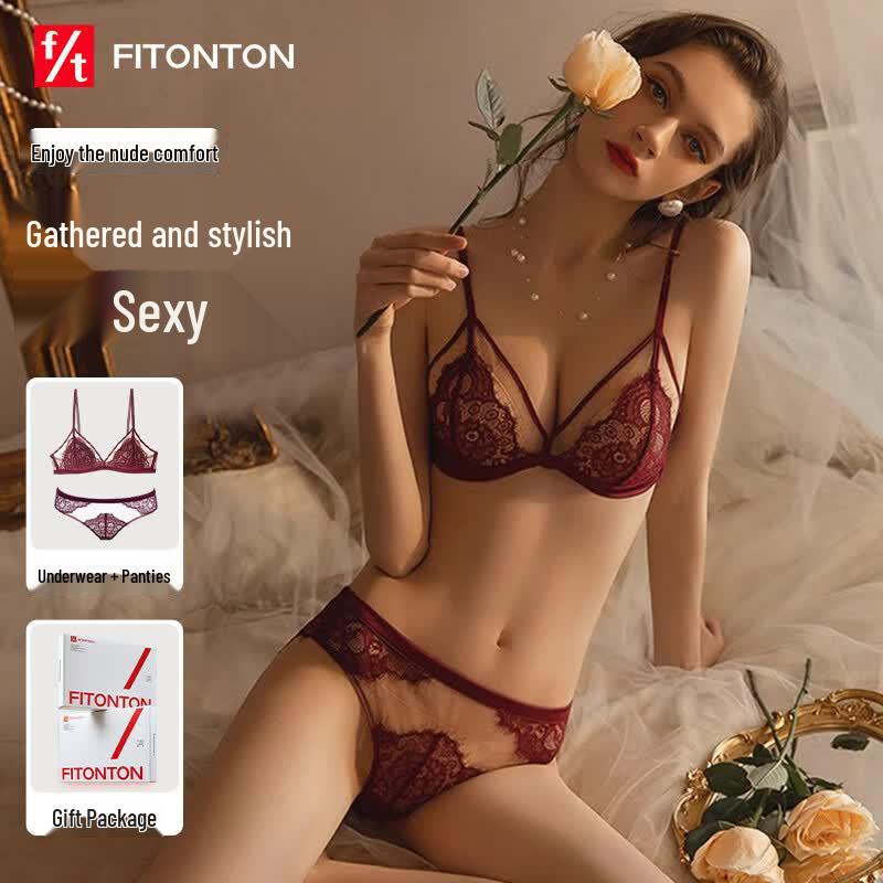 FitonTon Sexy Lace Push-Up Bra Set XL (38/85) красный