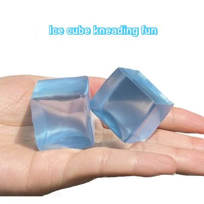 Cute Ice Cube Squishy Squeeze Toys Release Stress Transparent Small Ice Block Fidget Toy Mini Squeezing Toy Christmas Gifts