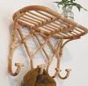 1pc Rattan Boho Kids Clothes Hangers Heavy Duty Wall Mounted Baby Clothes Rack Home Daily Practical Clothing Storage Organizer