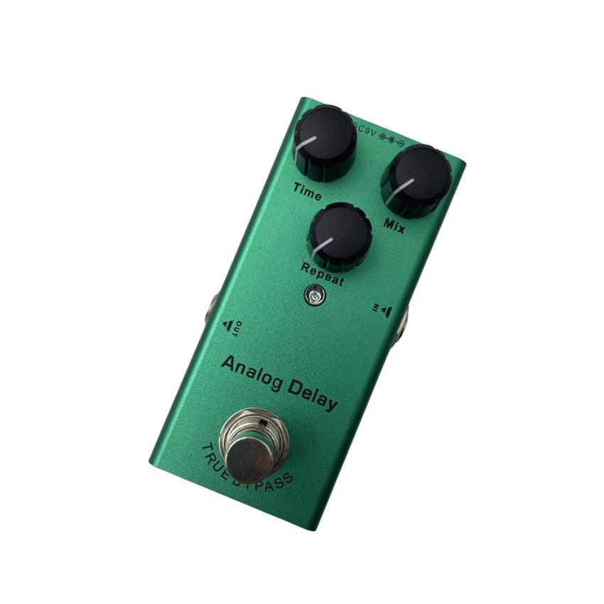 Compact Professional Electric Guitar Effects Pedal with 10 Effects: Distortion, Delay, Chorus, Vibrato, and Sound Simulator.