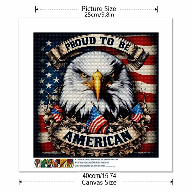 Neuankömmling 5D DIY Vollkreis Diamantmalerei "Amerikanischer Adler" Stickerei Kreuzstich Heimdekor Geschenk